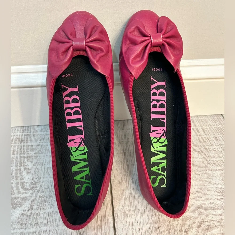 Vintage Sam & Libby Women's Dark Pink Flats - Picture 2 of 4